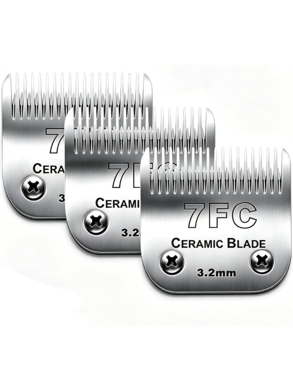 3PCS Dog Grooming Blades Set - 7FC Compatible with Andis & Wahl Clippers